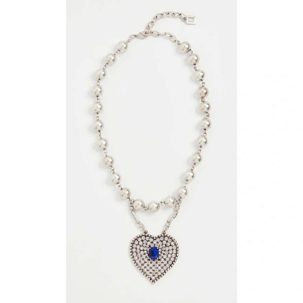 DANNIJO Mercer Crystal Heart Necklace NWT